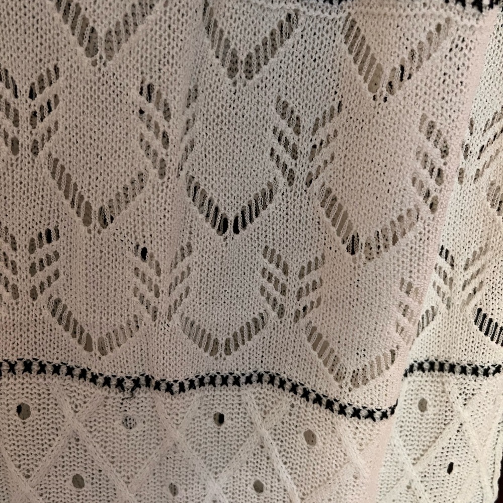 Olyssia Ivory and Black Knit Tie-Strap Maxi Swim Cover-Up - Picture 7 of 9